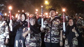 Ratusan Obor Warnai Malam Taptu Sambut HUT Ke-73 Kemerdekaan RI