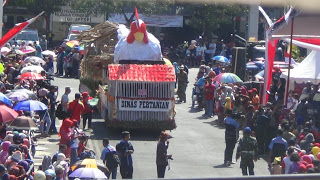 Dinas Pertanian Bagikan Telur Kepada Penonton Karnaval