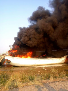 Jelang Tengah Hari Kobaran Api yang Membakar KM Penangkap Ikan Padam