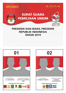 Detail Desain Surat Suara Pemilu Presiden dan Wakil Presiden