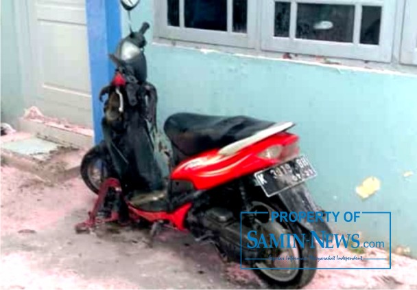 Satu Motor Terbakar di Kantor Diskominfo