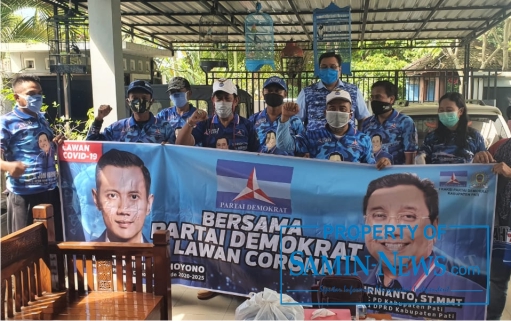 DPC Partai Demokrat Bagikan Masker Serentak di Lima Dapil