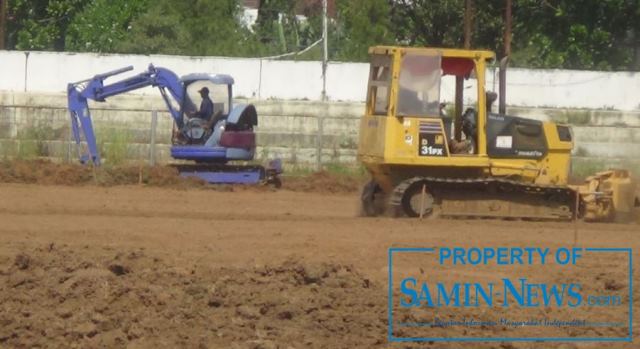 Pengawas  Pembangunan Lapangan Rumput Stadion Joyo Kusumo Sudah Maksimal