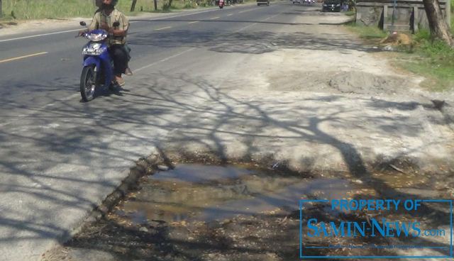 Kondisi Berlubang Jalan Pati-Kudus Semakin Memprihatinkan