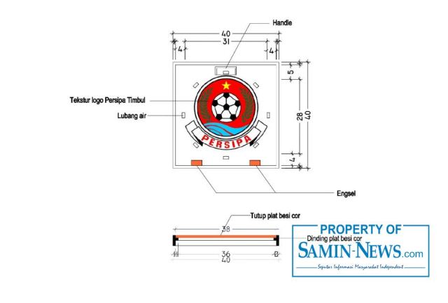 Bak Kontrol Saluran Pembuang Keliling Lapangan Dipercantik  Logo Persipa