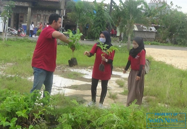 Rangkaian Tanam Pohon di Pinggir Ruas Jalan ke Objek Wisata Goa Pancur Tuntas