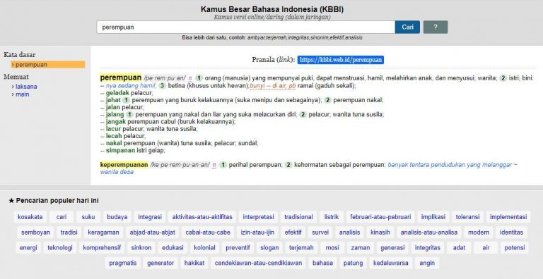 Benarkah KBBI Siratkan Patriarki dan Misogonis dalam Bahasa Indonesia ?