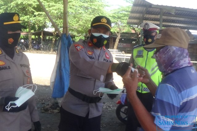 Operasi Yustisi Tingkat Kepatuhan Warga Memakai Masker Berlangsung di Pasar Wedarijaksa