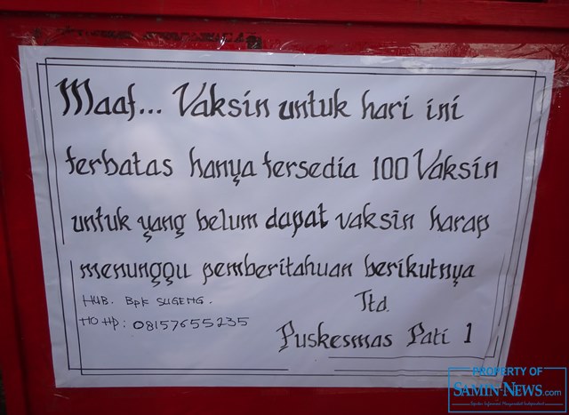 Persediaan Vaksin Terbatas yang Tidak Kebagian Menunggu Giliran Berikutnya