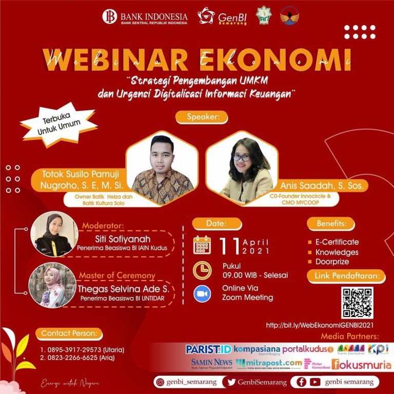 IAIN Kudus dan Untidar Gandeng GenBI Adakan Webinar Ekonomi