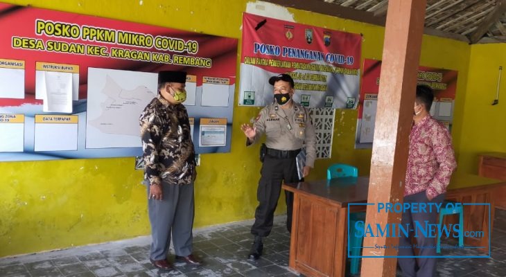 Polsek Kragan Sambangi Posko PPKM Mikro