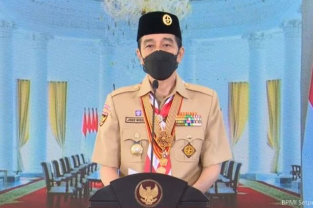 Pramuka Diminta Jokowi Jadi Pelopor Kedisiplinan Menerapkan Protokol Kesehatan