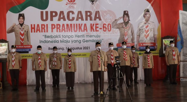 Kapolres Rembang Hadiri Upara Peringatan Hari Pramuka ke 60