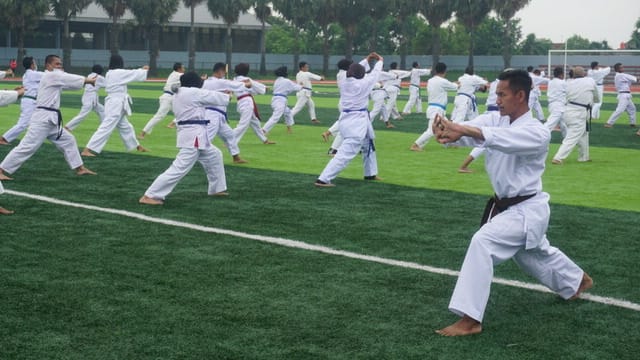 Tingkatkan Kemampuan dan sebagai Syarat Naik Pangkat, Polres Pati Gelar Ujian Beladiri