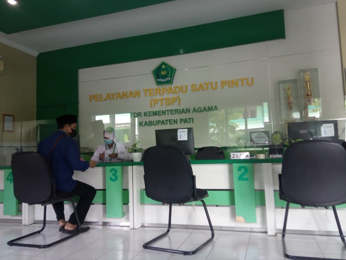 Ruang pelayanan terpadu satu pintu (PTSP) Kemenag Pati