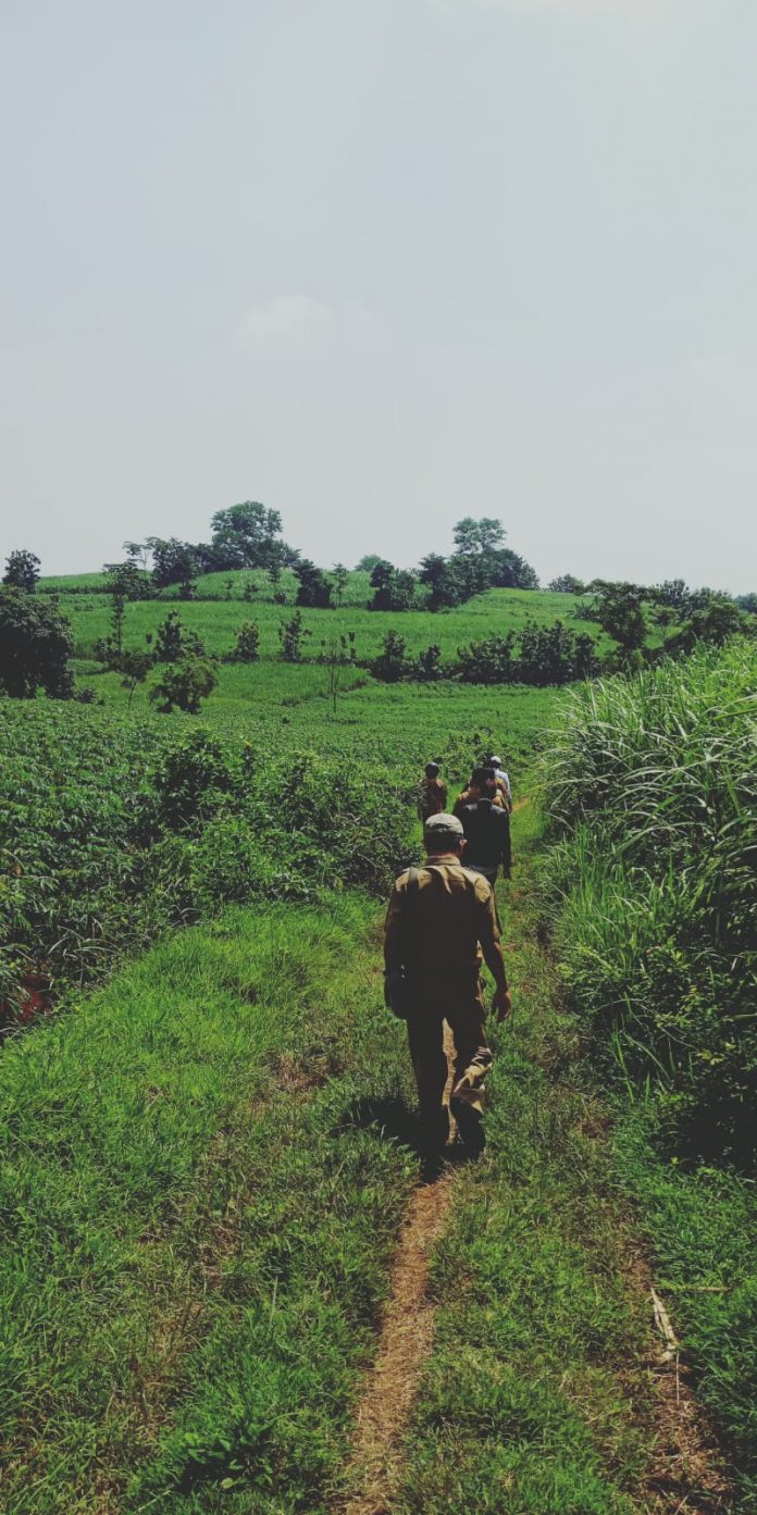 Menelusuri lahan penganti tukar guling bengkok Desa Ngarus, Kecamatan Pati yang berlokasi, di Desa Badegan, Kecamatan Margorejo.(Foto:SN/dok-nn)