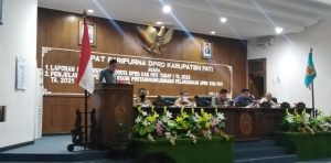 Anggota DPRD Pati dari Fraksi PPP, Muslihan saat menyampaikan hasil reses pada sidang paripurna Senin (6/6/2022)