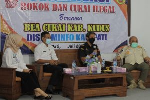 Sosialisasi Rokok dan Cukai Ilegal di Aula Dinas Komunikasi dan Informatika (Diskominfo), Rabu (6/7/2022)