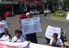 Capraga menggelar aksi demonstrasi di halaman pendopo kabupaten Pati, Rabu (20/7/2022)