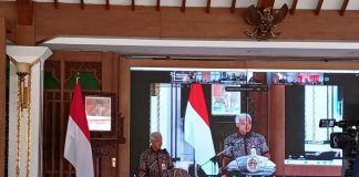 Gubernur Jawa Tengah, Ganjar Pranowo saat sambutan Di pendopo Kabupaten Pati, Selasa (6/9/2022)