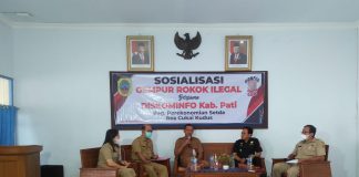 Berlangsung sosialisasi gempur rokok ilegal di kantor Dinas Komunikasi dan Informatika (Diskominfo), Selasa (13/9/2022)