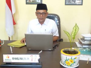 Ketua Bawaslu Kudus Moh Wahibil Minan saat ditemui di Kantornya.