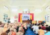 Satintelkam Polres Kudus Iptu Subkhan saat menyampaikan materi dihadapan peserta seminar.