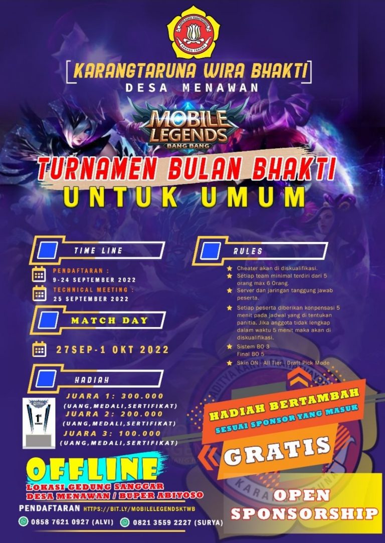 Karang Taruna Wira Bhakti Desa Menawan Gelar Lomba Mobile Legend