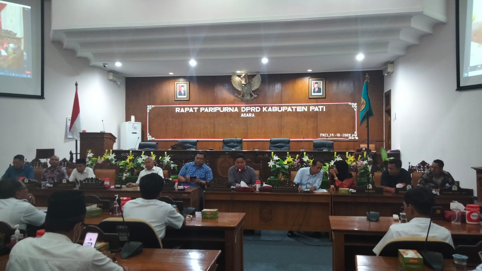 Berlangsung audiensi anggota BPD dan pimpinan DPRD Pati di Ruang Paripurna, Kamis (20/10/2022)