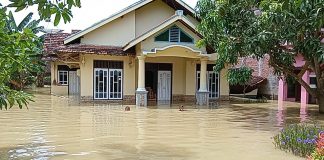 Penampakan banjir di Dukuh Jrakah Desa Mintobasuki, Sabtu (3/12/2022)
