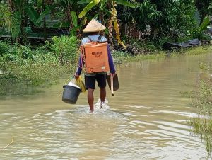 Banjir di Desa Banjarsari Kecamatan Gabus, Sabtu (3/12/2022)