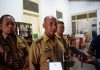 Penjabat (Pj) Bupati Pati Henggar Budi Anggoro usai rakor bersama dengan jajaran Forkopimda tentang penetapan status tanggap bencana