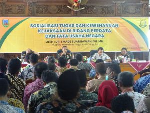 Foto: Kejaksaan Tinggi Jawa Tengah saat memberikan sosialisasi kemarin di Pemkab Kudus