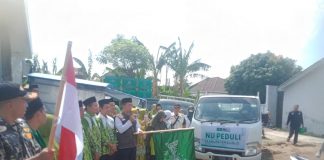 Pelepasan pemberian bantuan paket sembako ke beberapa desa yang terkena dampak banjir