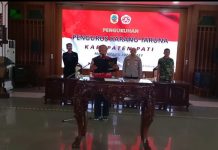 Pengukuhan pengurus karang taruna Kabupaten Pati masa bhakti 2022 - 2027 di pendopo, Jumat (3/2/2023)