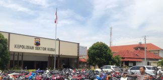 Foto: Ratusan motor yang terparkir di Polsek Kudus