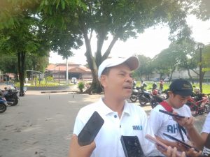 Foto: Pimpinan Cabang Pegadaian Kudus Ipnu Purwanto seusai ditemui pada kegiatan jalan sehat