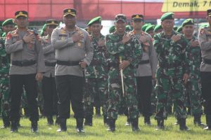 Foto: Pelaksanaan Apel Jam Pimpinan TNI-Polri Jateng Jateng di Simpang Enam Kabupaten Demak