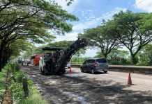 Foto: Tampak Jalan Wilayah Gajah-Karanganyar Kabupaten Demak sedang dalam perbaikan beberapa waktu yang lalu (Istimewa)