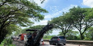 Foto: Tampak Jalan Wilayah Gajah-Karanganyar Kabupaten Demak sedang dalam perbaikan beberapa waktu yang lalu (Istimewa)