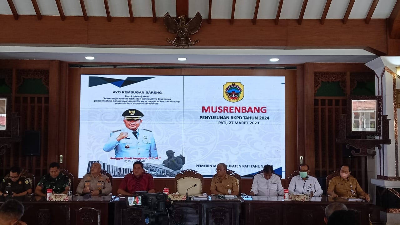 Berlangsung Musrenbang Penyusunan RKPD tahun 2024 di Pendopo, Senin (27/3/2023)