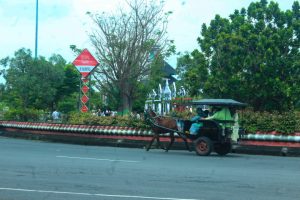 Foto: Salah satu delman yang melewati area Simpang Enam Kabupaten Demak (Istimewa)