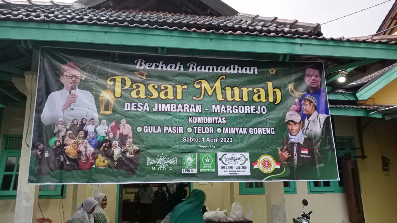 Ranting Nahdlatul Ulama Desa Jimbaran menggelar Pasar Murah di Balaidesa Jimbaran, Sabtu (1/4/2023)