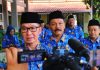 Foto: Bupati Kudus Hartopo saat menghadiri upacara Hari Pendidikan Nasional di SMP 3 Kudus