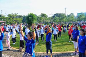 Foto: Gelar senam peringatan Hari Asma di Balai Jagong, Wergu Wetan Kudus