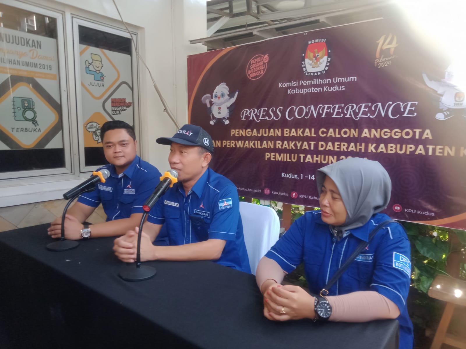 Foto: Konferensi pers Partai Demokrat saat di Kantor KPU Kudus beberapa waktu yang lalu