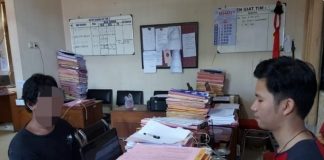 Pelaku pembunuhan di Ngemplak Kidul saat dilakukan penyelidikan oleh kepolisian