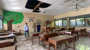 Foto: Tampak beberapa kerusakan yang terjadi di SMPN 1 Mejobo Kudus