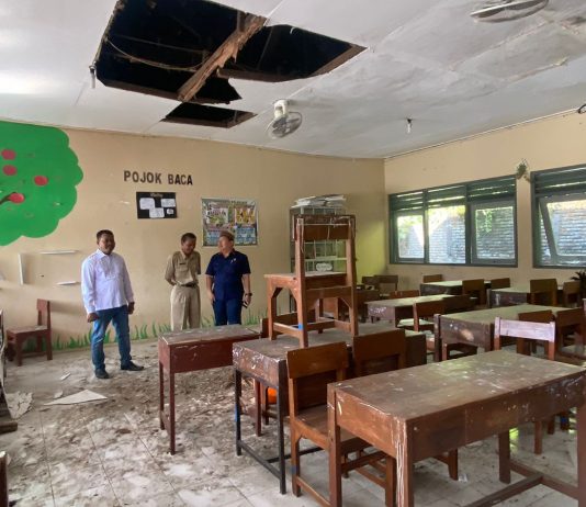Foto: Tampak beberapa kerusakan yang terjadi di SMPN 1 Mejobo Kudus