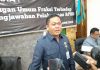 Ketua DPRD Kabupaten Pati, Ali Badrudin saat memberikan keterangan kepada wartawan